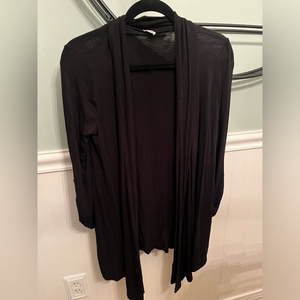 Splendid Black Open-Front Cardigan